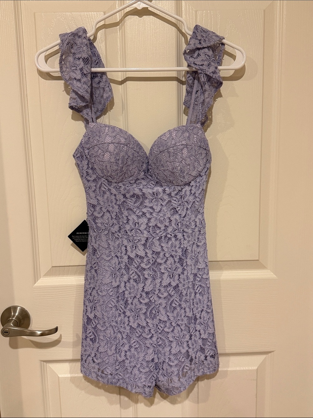 Nasty Gal Lavender Lace Sweetheart Romper - Picture 2 of 3